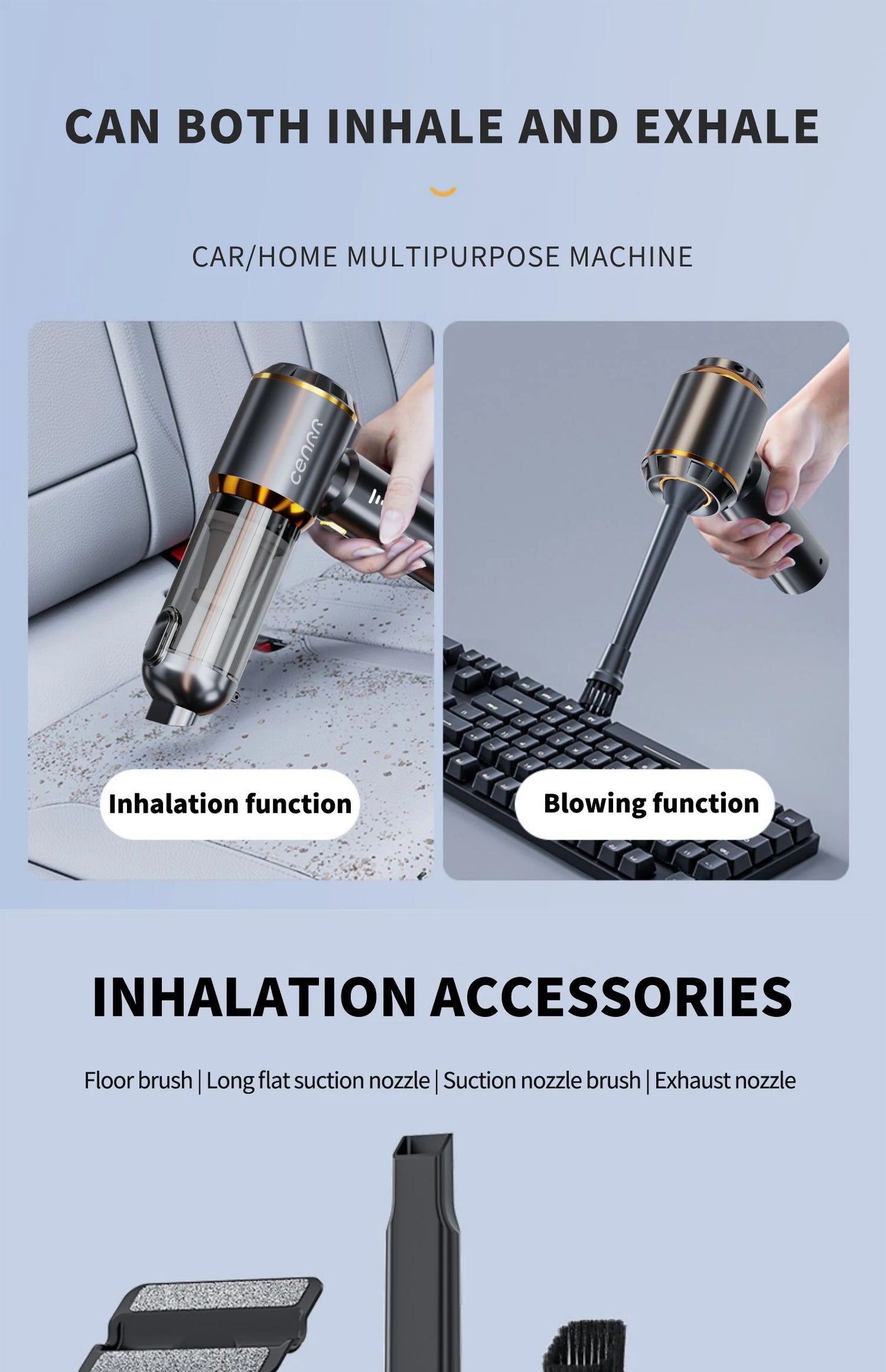 Car Vacuum Cleaner Strong Suction Cordless Wireless