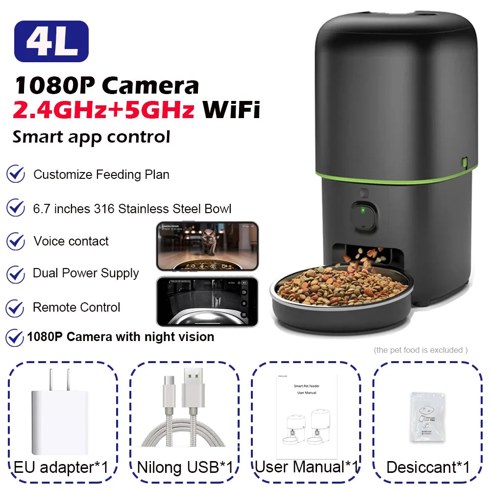 Automatic Cat Feeder Camera  2.4G/5GWiFi