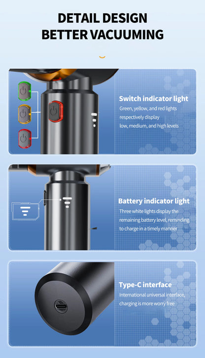 Car Vacuum Cleaner Strong Suction Cordless Wireless