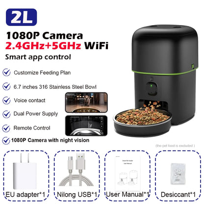 Automatic Cat Feeder Camera  2.4G/5GWiFi
